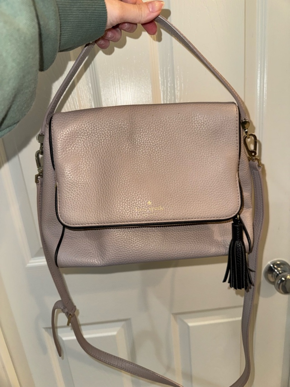 Kate Spade Pebble Leather Shoulder Bag in Blush Nude
